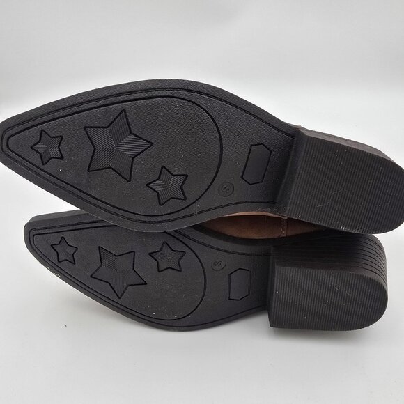 Rue21 Womens Western Cowboy Boots Brown Embroidered Pointed Toe - Picture 4 of 6